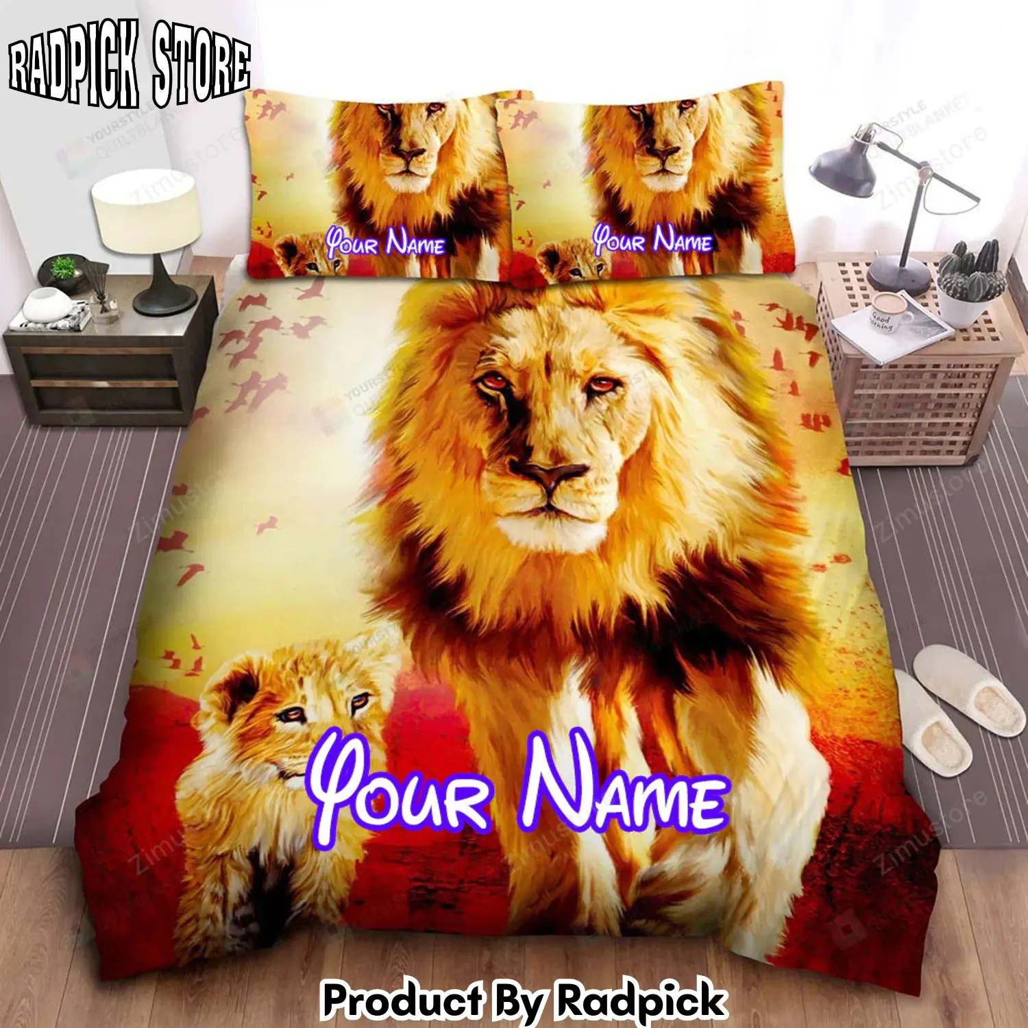 Radpick the lion king young simba mufasa in live action movie illustration bed sheets spread comforter duvet cover personalized name bedding sets rp3271085